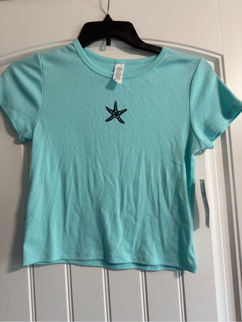 Girls' XL Aqua Starfish Short Sleeve Tee NWT
